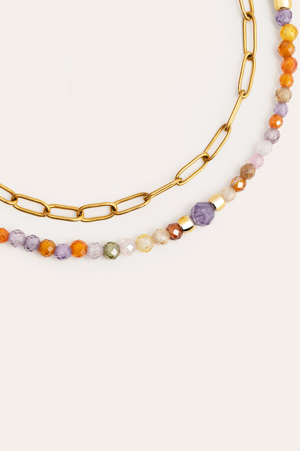 Singularu Double Crystal Summer Bracelet Gold Plated Steel imprim&eacute;