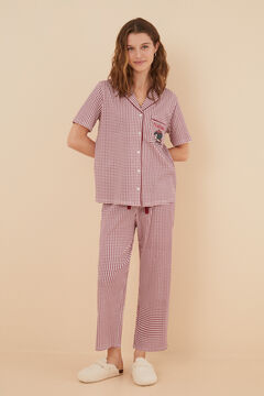 Womensecret Classic 100% cotton Mafalda Capri pyjamas burgundy