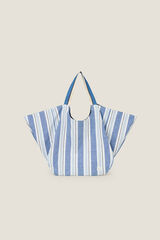 Womensecret Striped cotton bucket bag kék