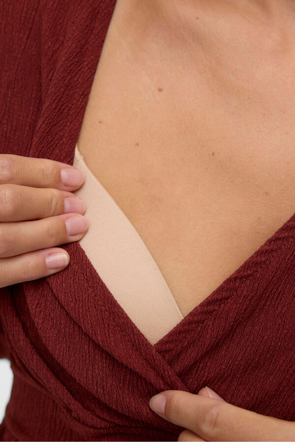 Mamalicious Top de maternity e amamenta&ccedil;&atilde;o de manga comprida  castanho