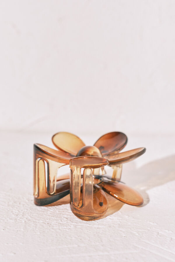 Women'secret Brown flower-shaped hair clip nude