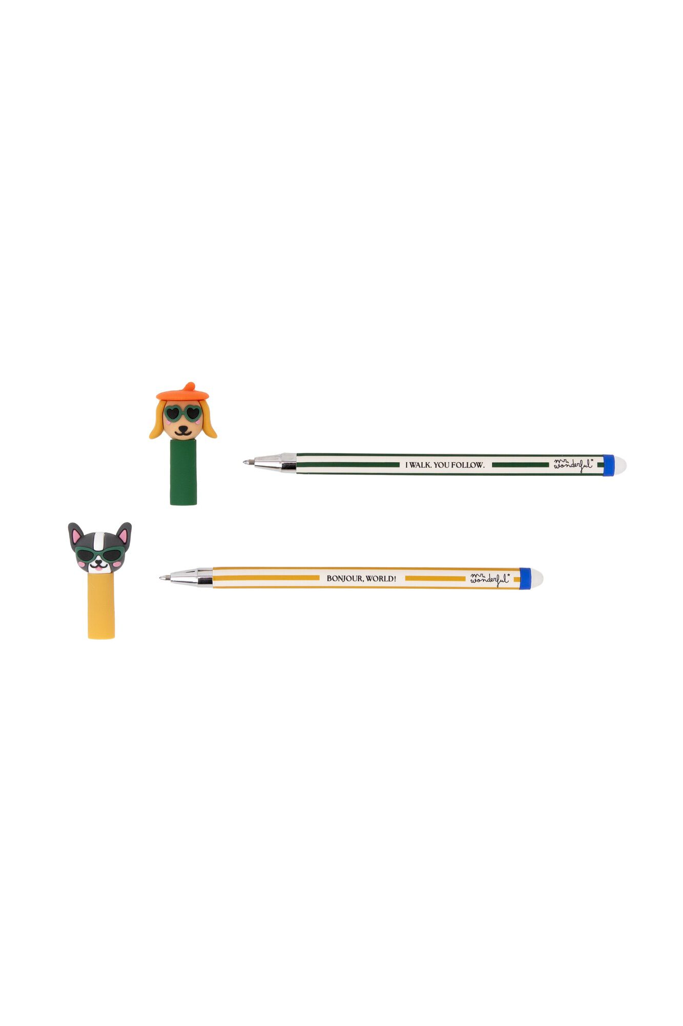 Mr. Wonderful Set de 2 bolis borrables Bo-Bo - Perro salchicha + Bulldog franc&eacute;s