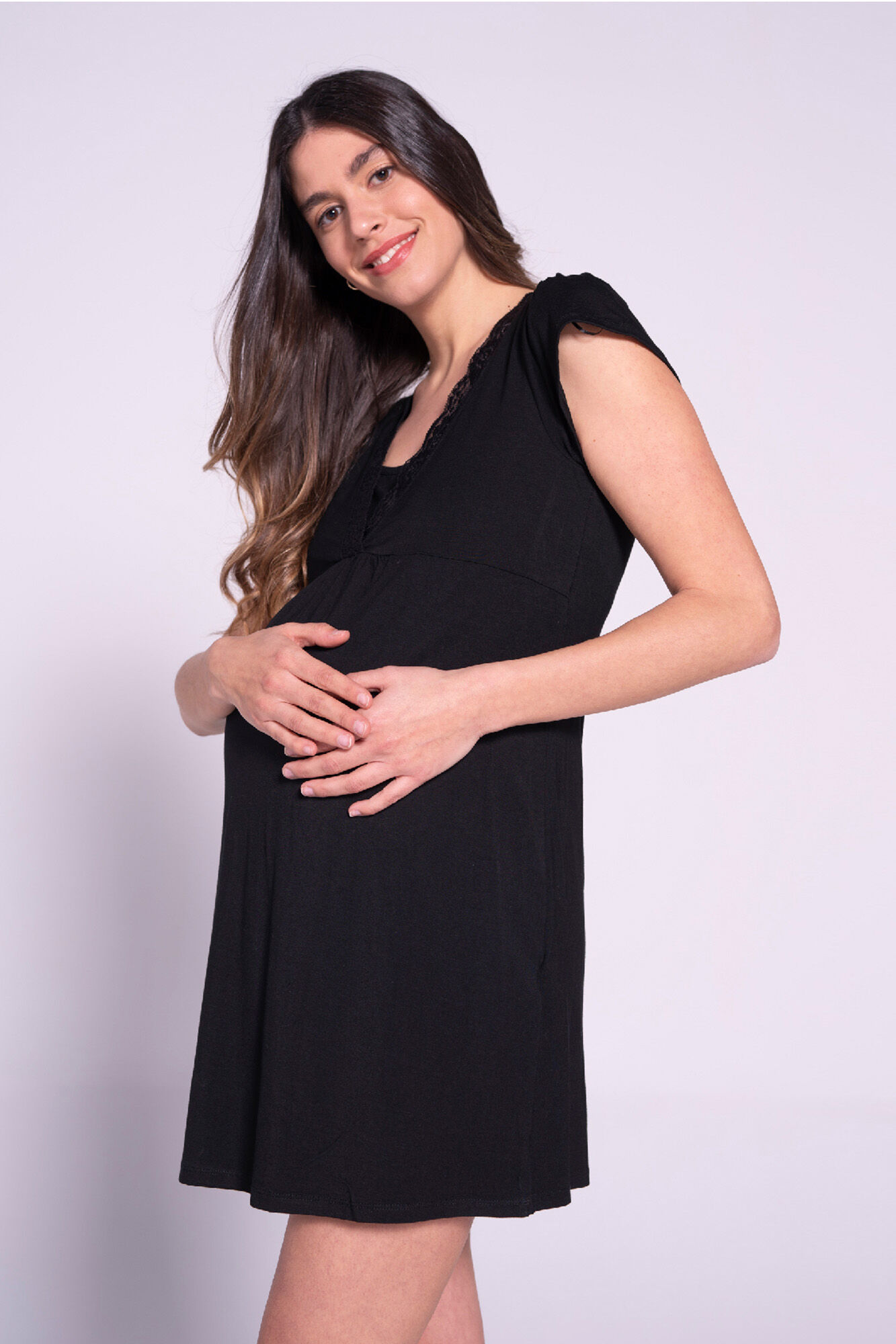 Ohma! Kurz&auml;rmeliges Still-Nachthemd