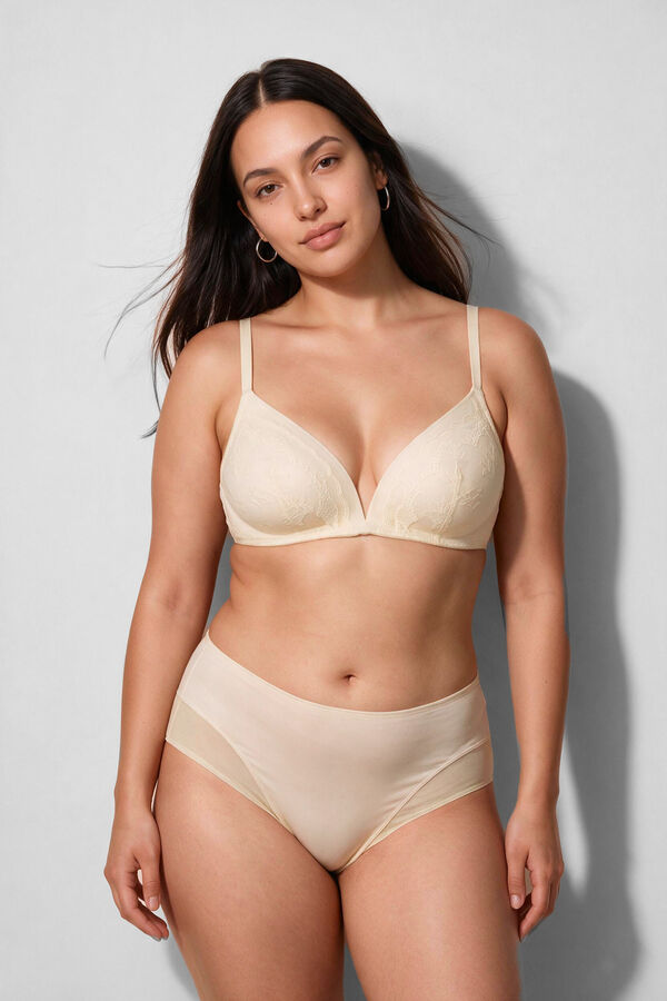 Women'secret Beli čipkasti trouglasti grudnjak LOVELY Bež