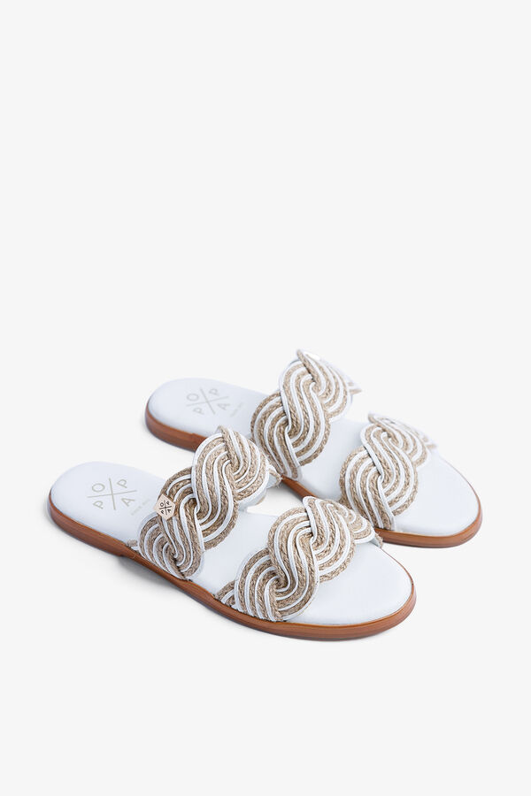 Popa Clicos jute flat sandal white