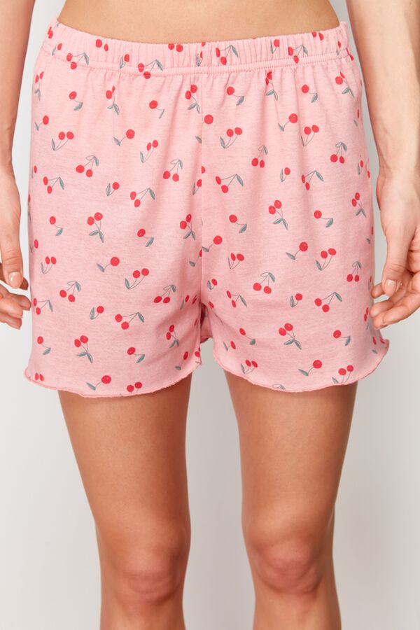 Trendyol Conjunto de pijama corto cerezas estampado
