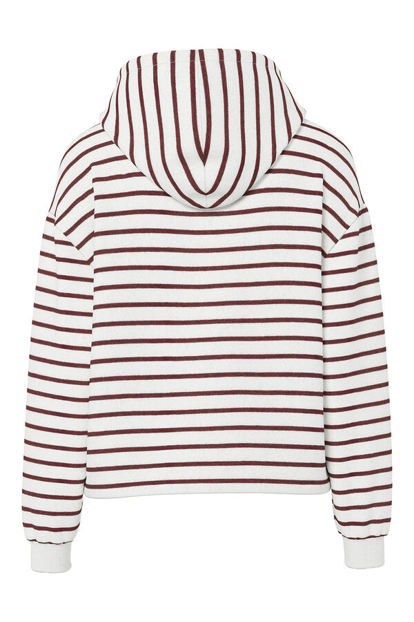 Pieces Striped embroidered sweatshirt white