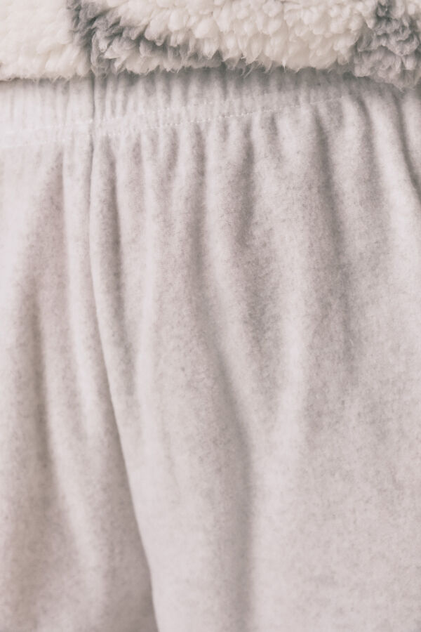 Women'secret Long print faux shearling and fleece long pyjamas printed