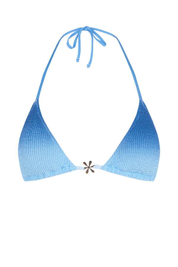 Women'secret Blue gradient curtain bikini top blue
