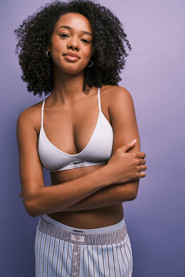 HI&BYE Light blue padded triangle bra blue