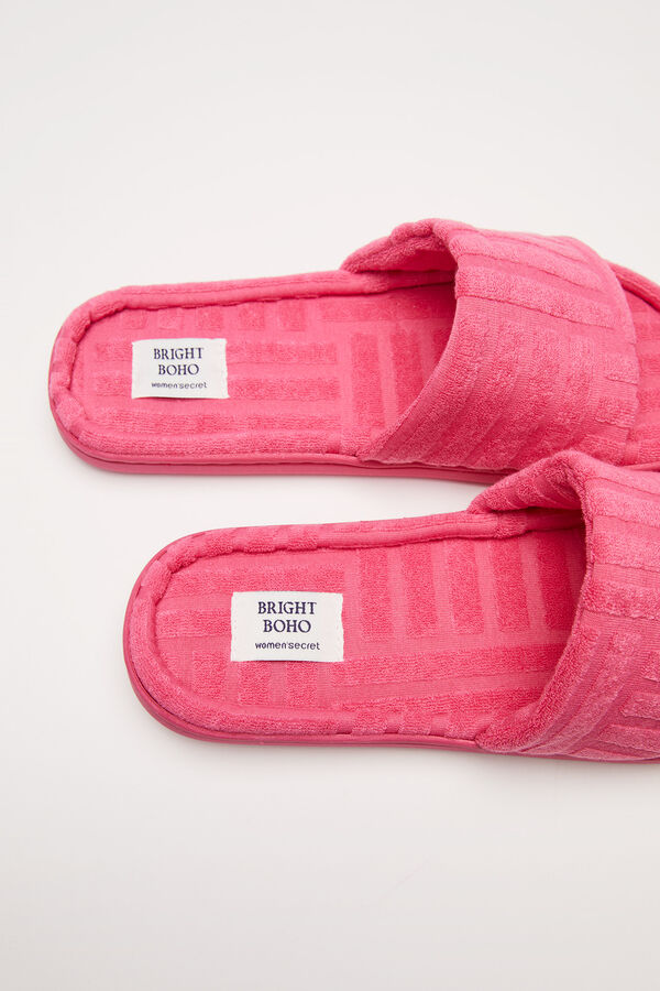Womensecret Fuchsia pink slide-style slippers pink