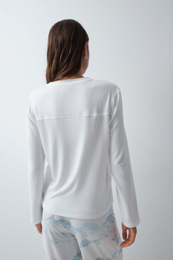 Women'secret White long sleeve T-shirt beige