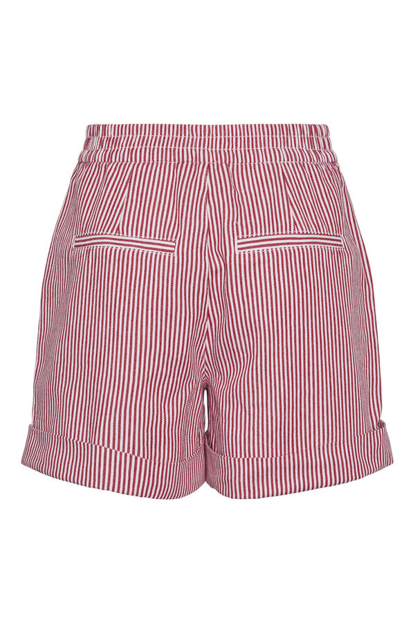 Womensecret Stripe print denim shorts burgundy