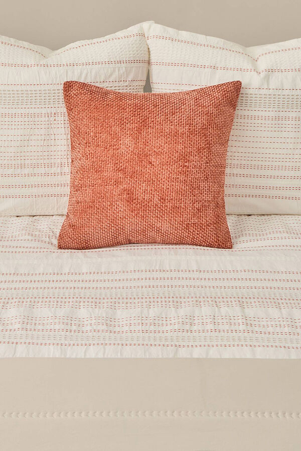 Textura Edred&oacute;n reversible microfibra y borreguito marfil