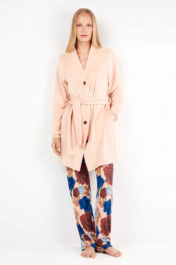 Gisela Robe fabric fleece Roze