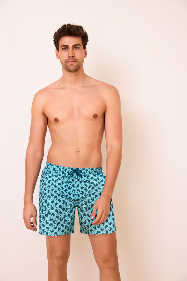 Promise Crab print swimwear for men blue