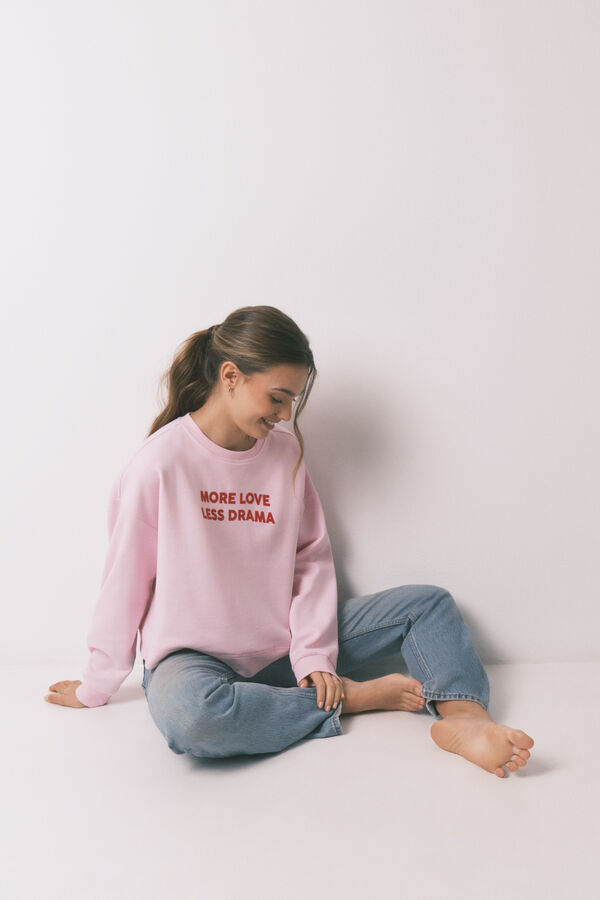 Women'secret Sweat-shirt en coton rose rose