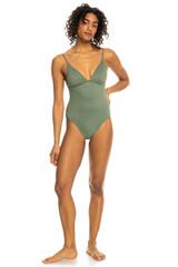 Womensecret Women's High-leg One-piece Swimsuit - Shiny Wave  beige