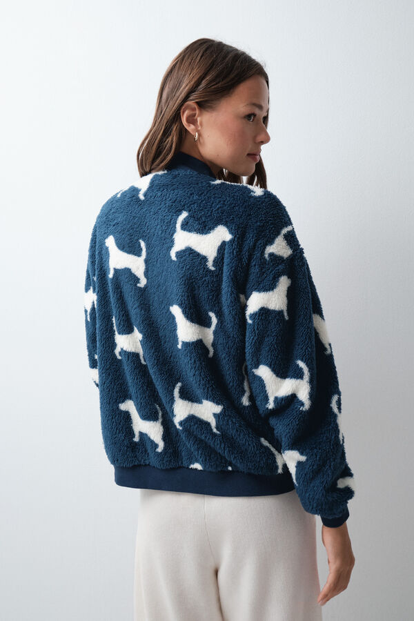 Women'secret Blue fluffy dog jacket blue