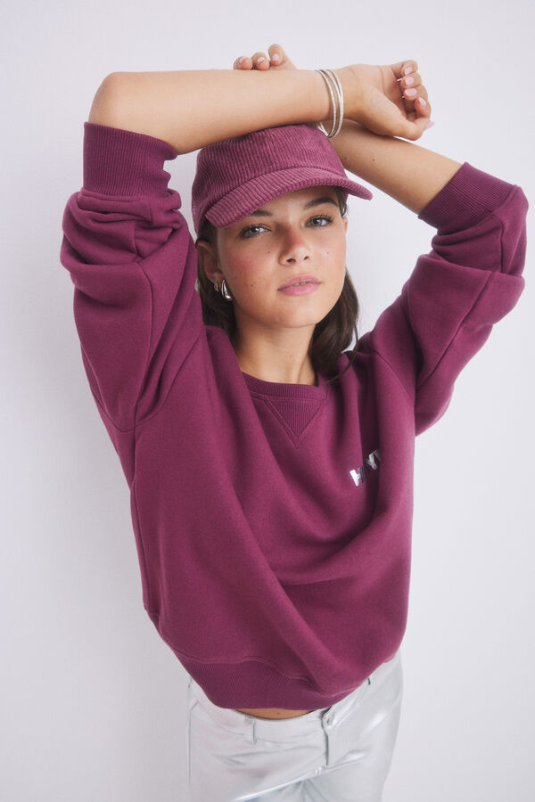 Womensecret Wine logo plush sweatshirt red