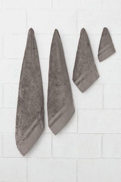 Womensecret Toalha lavatório friso algodão bambu 50 x 90 cm. cinzento