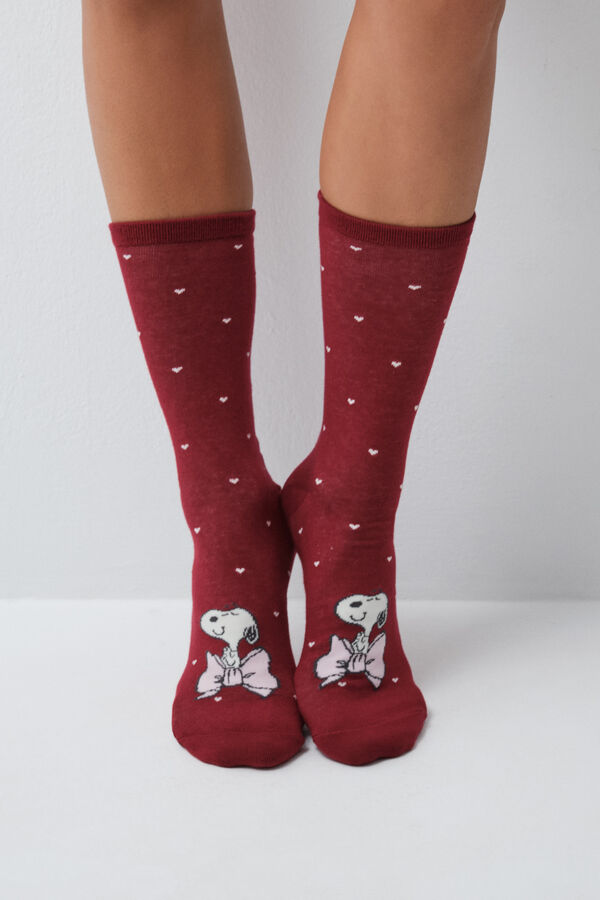 Women'secret Red Snoopy 3-pack long socks brown