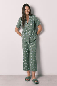 Women'secret Pyjama chemise pantacourt vert