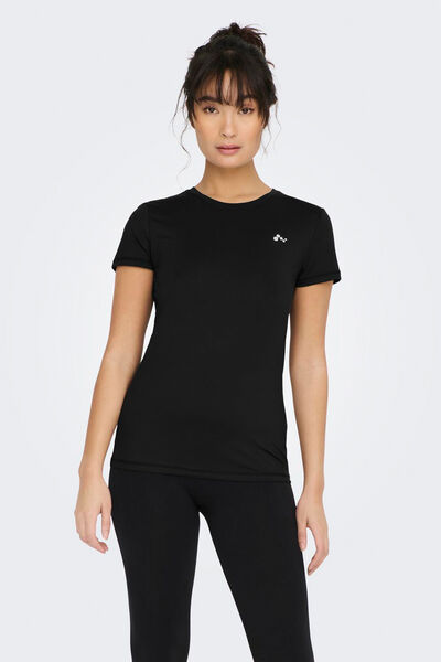 Womensecret Camiseta deportiva manga corta negro