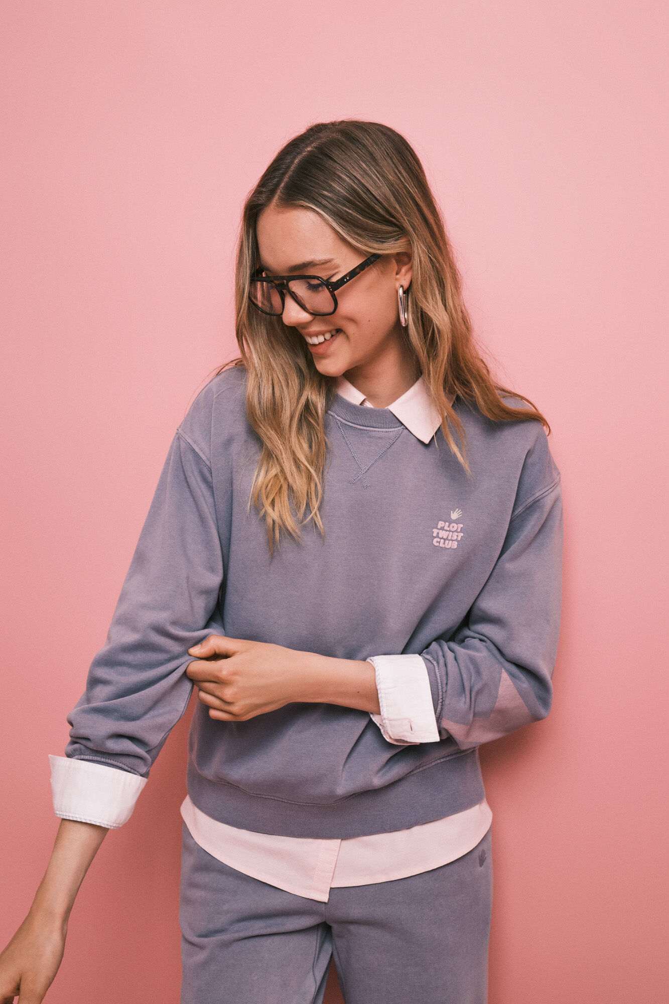HI&BYE Blue cotton sweatshirt