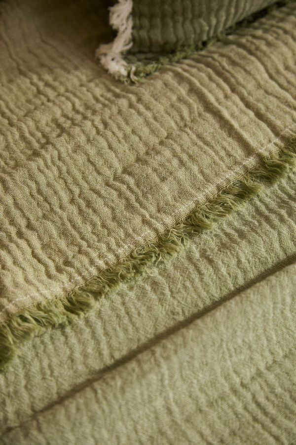 Calma House Colcha de musselina de algod&atilde;o verde verde