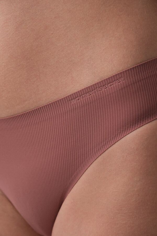 Women'secret Pink microfibre ribbed classic panty pink