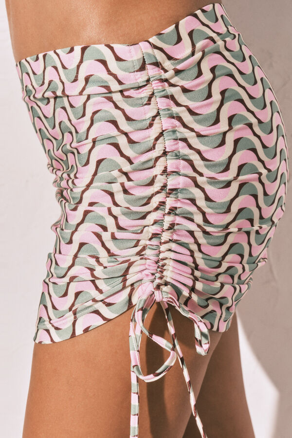 Women'secret Par&eacute;o mini-jupe imprim&eacute; g&eacute;om&eacute;trique imprim&eacute;