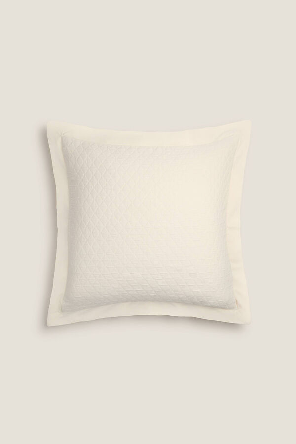 Womensecret Diamond-pattern cotton cushion cover bézs