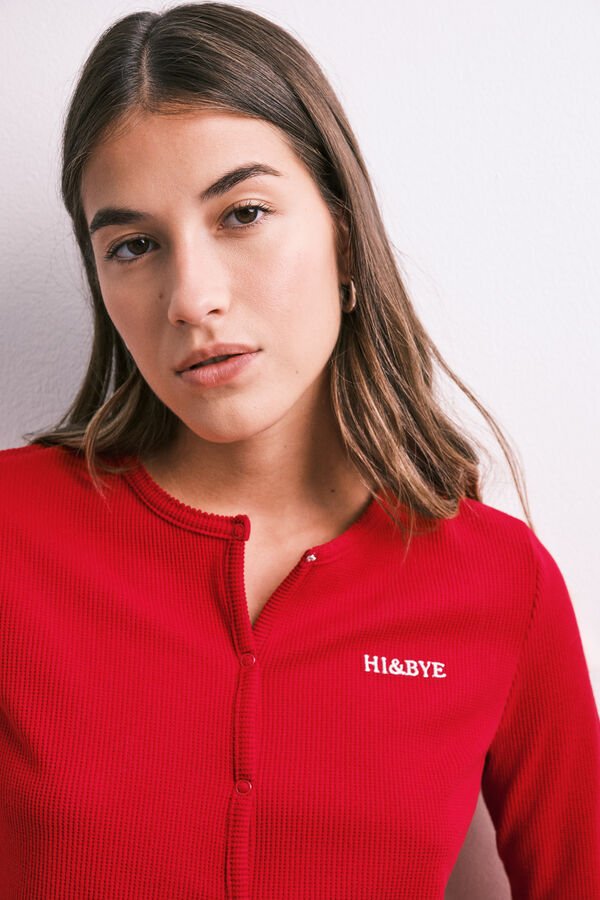 HI&BYE Red long pyjamas with buttons red