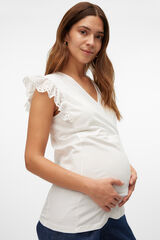 Mamalicious Top escote cruzado maternity y lactancia blanco