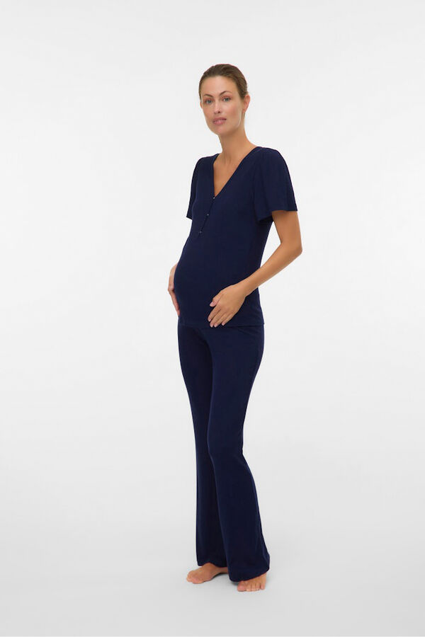 Mamalicious Pijama manga corta Maternity y lactancia azul