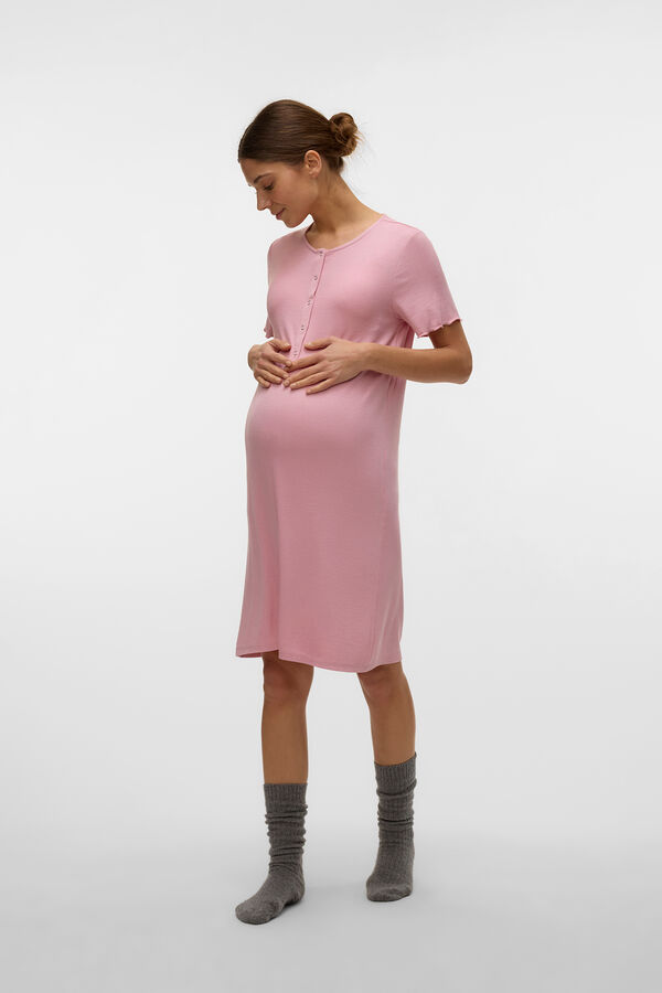 Mamalicious Kurzes Stillnachthemd f&uuml;r Maternity Rosa