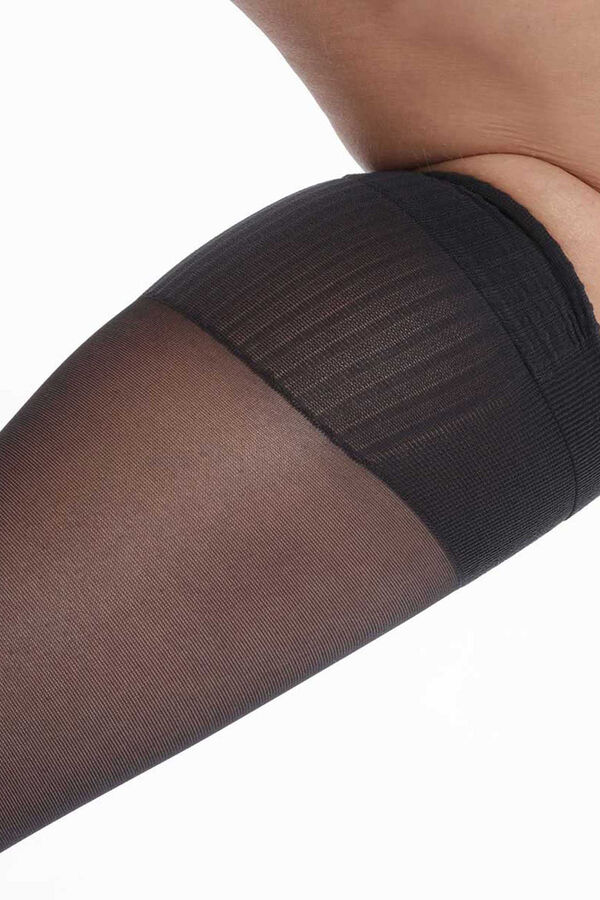 Womensecret Mini meia de compressão Perfect Contention transparente pernas cansadas preto