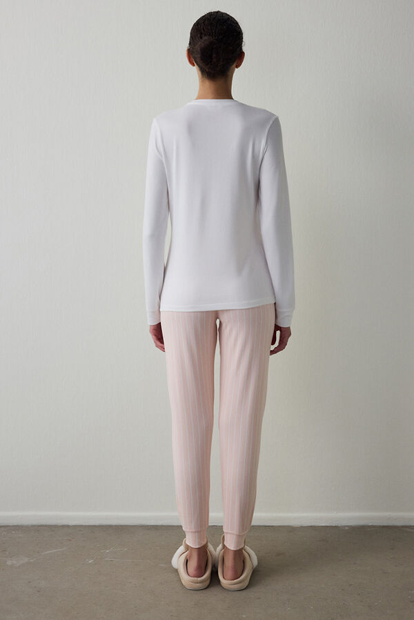 Penti Conjunto de pijama de manga larga con cuello redondo y rayas Sleep Time estampado