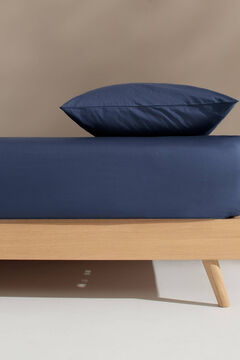 Womensecret Spannbetttuch Bio-Baumwolle. Bett 135-140 cm. Blau