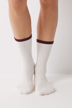 Womensecret Pack of 3 high contrast socks white