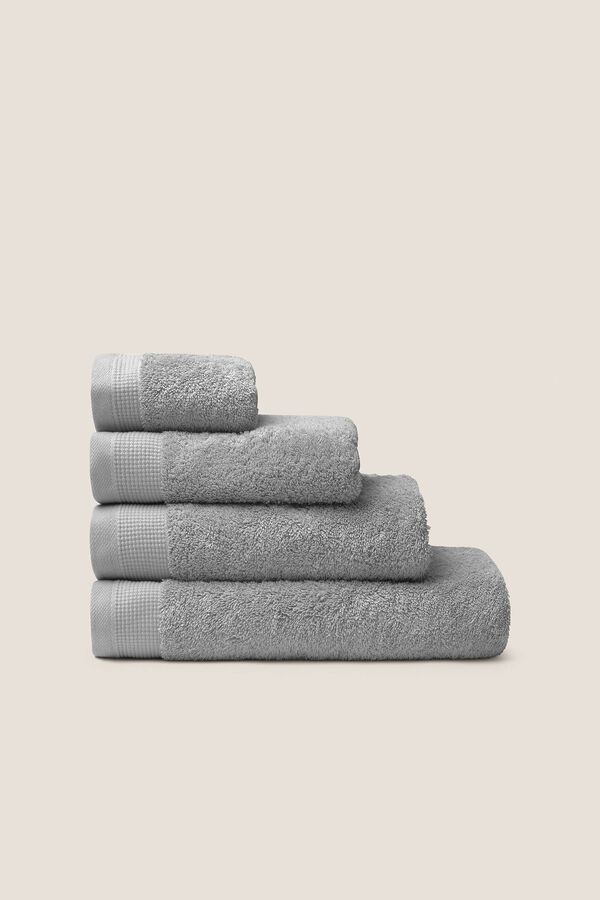 Womensecret Toalla lavabo rizo algodón egipcio 50x90cm. gris