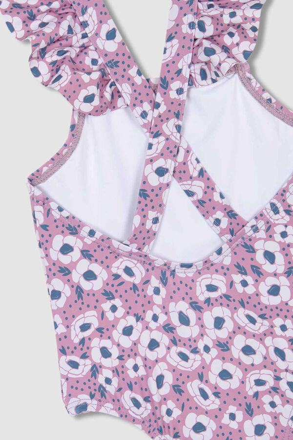 Womensecret Pink large floral print swimsuit pink