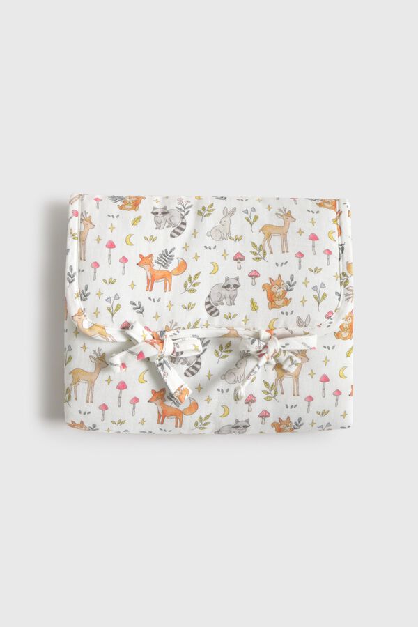 Textura Cotton forest changing mat white