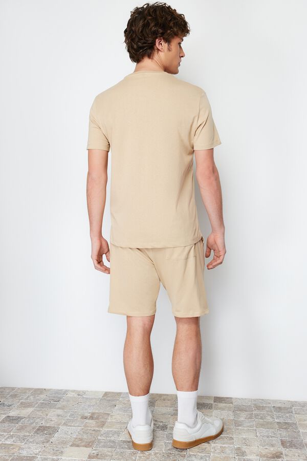 Trendyol Plain short pyjamas set brown