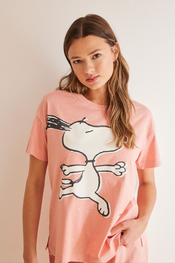 Womensecret Snoopy 100% cotton Capri pyjamas Roze