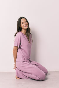 Women'secret Pink waffle texture capri pyjamas