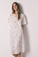 Women'secret Cotton bows nightgown Hello Kitty beige