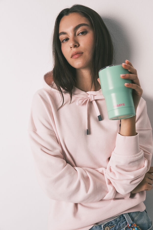 HI&BYE Green logo thermo mug green