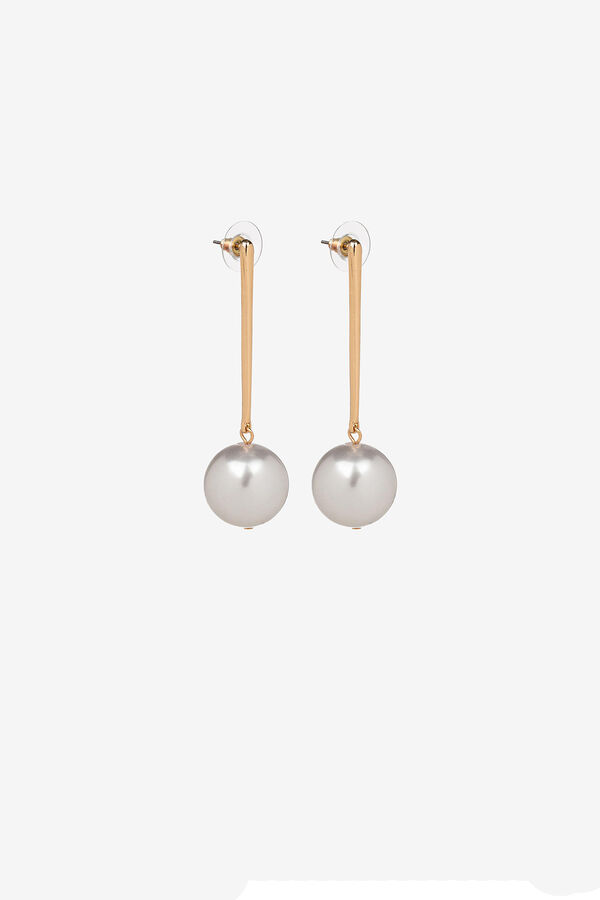 Vilanova Pendientes Largos con Perla amarillo